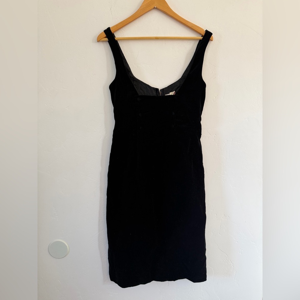 Vintage That Wilroy Look Black Velvet Sleeveless Dress Size Small